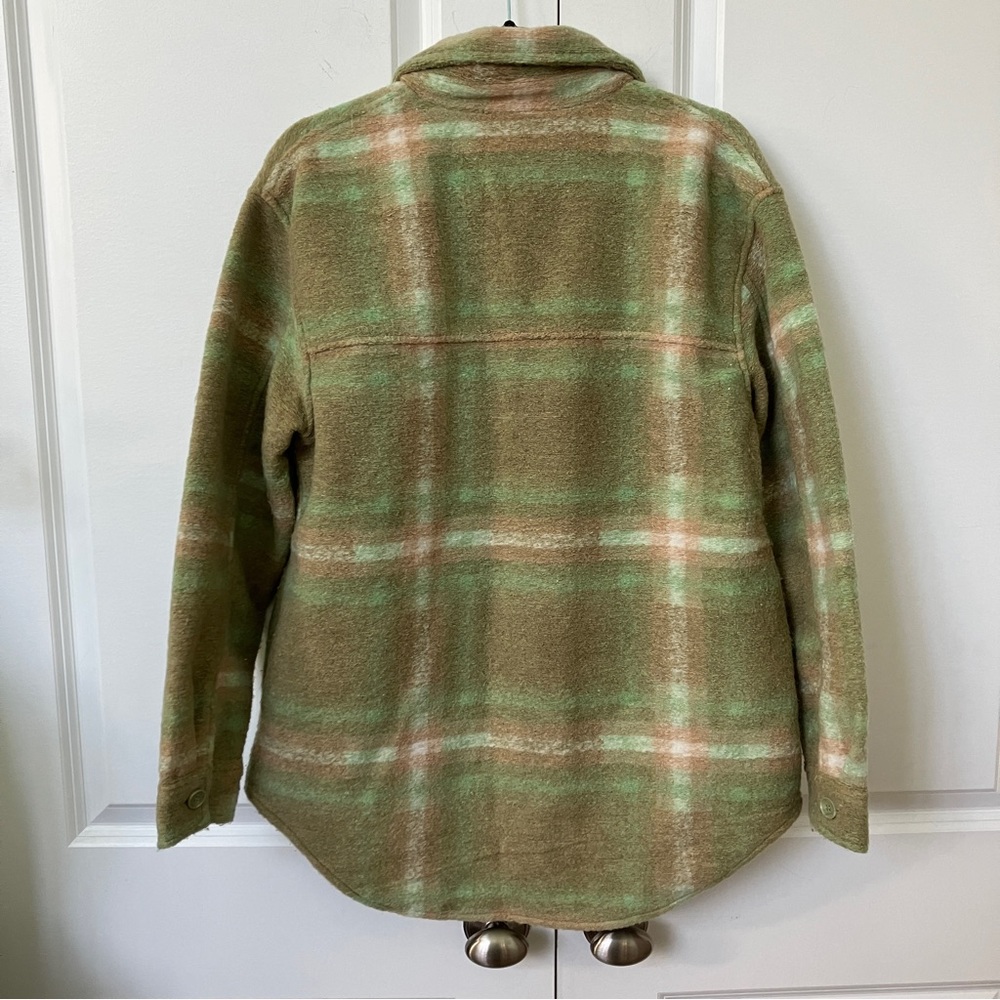 ๐ JOIE Green Plaid Shacket Shirt Jacket. Size LG. Great condition!! - Picture 4 of 9